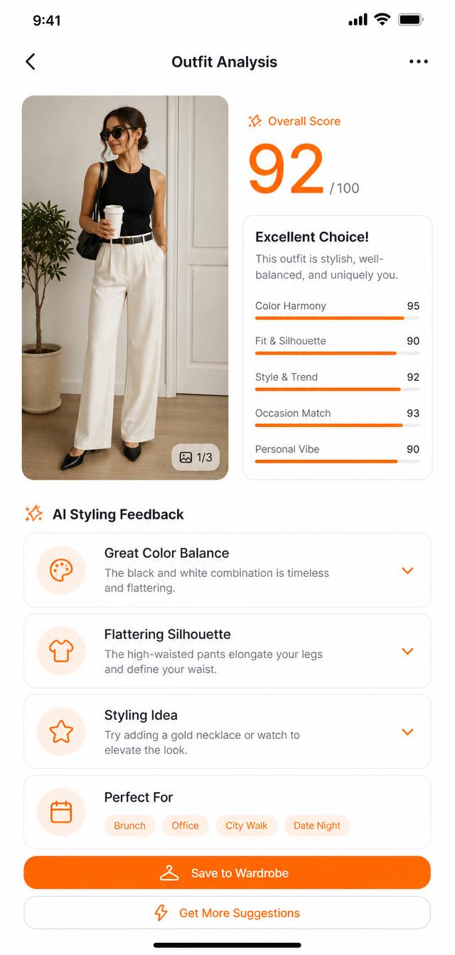 FitsGood outfit rating screen